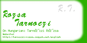 rozsa tarnoczi business card